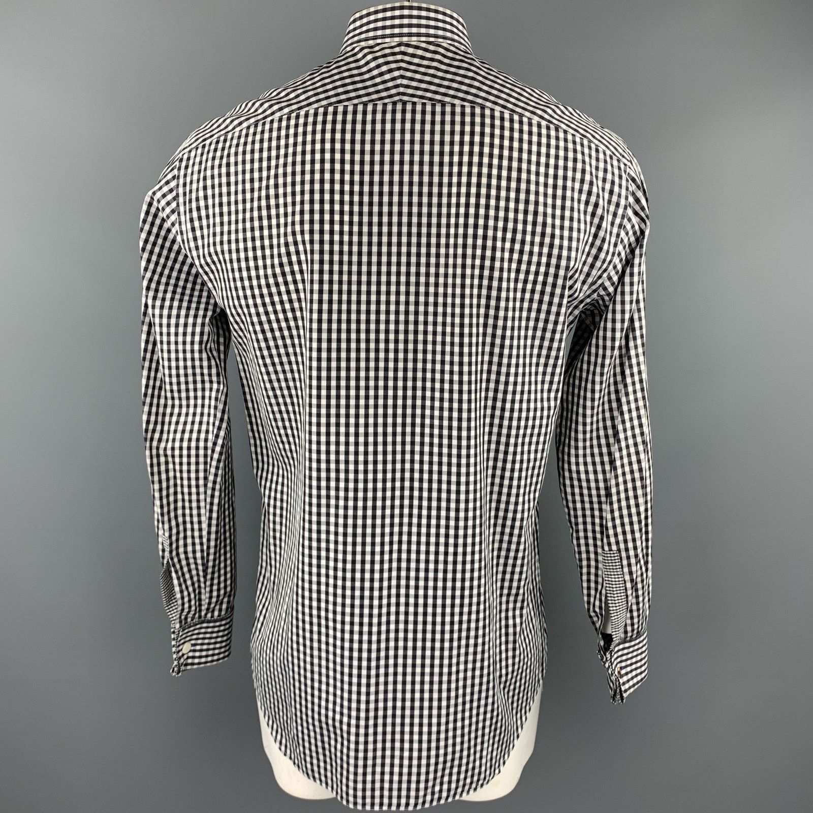 Paul Smith PAUL SMITH Size L Checkered French Cuff Long Sleeve Shirt Size US L / EU 52-54 / 3 - 4 Thumbnail