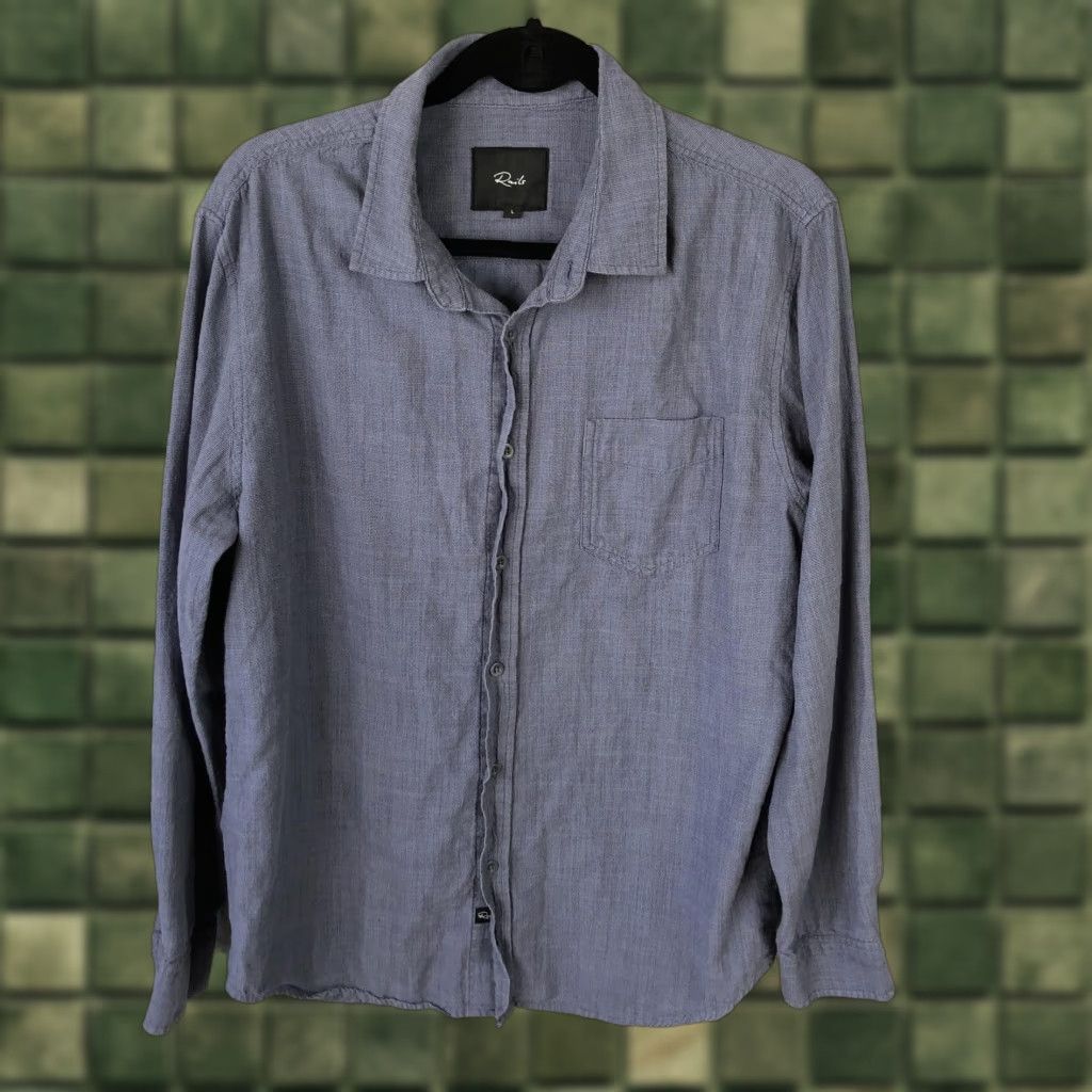 Rails Shirt Mens Large Blue 100% Cotton Long Sleeve Button Front Casual
