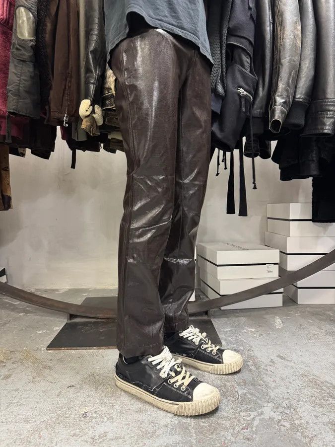 Designer × Moschino × Vintage 2000s Moschino Brown Snake Effect Pants Size US 28 / EU 44 - 3 Thumbnail