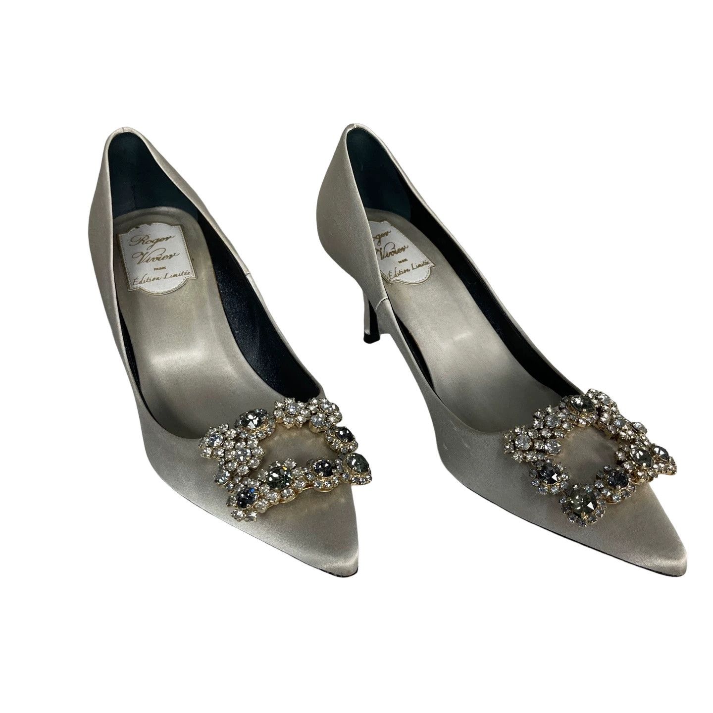 Roger Vivier Roger Vivier Crystal Buckle Satin Pumps 36.5 Size US 6.5 / IT 36.5 - 1 Thumbnail