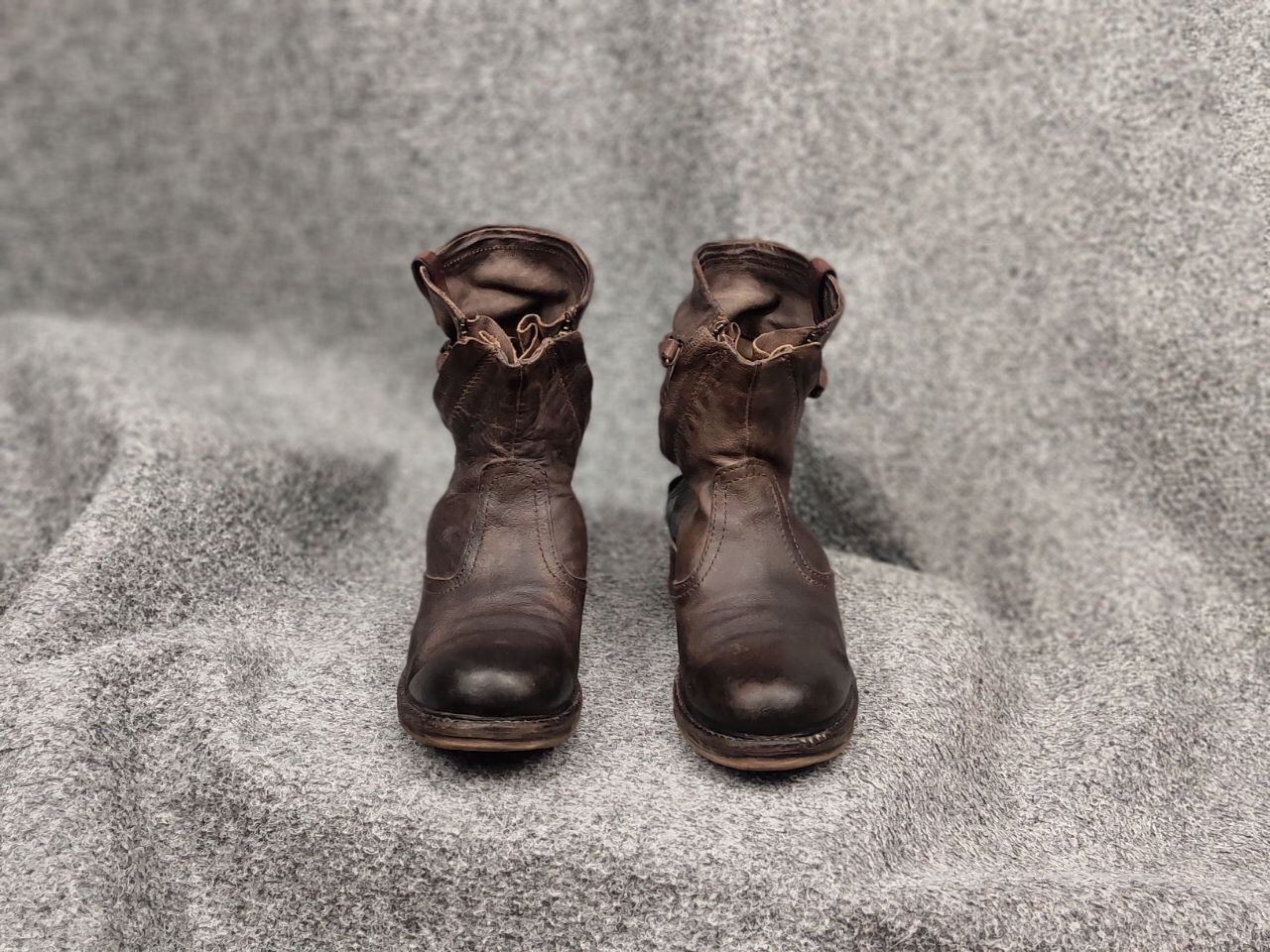 A.S.98 Airstep 98 Design Zipper Brown Leather Ankle Women Boots Size US 7 / IT 37 - 10 Thumbnail