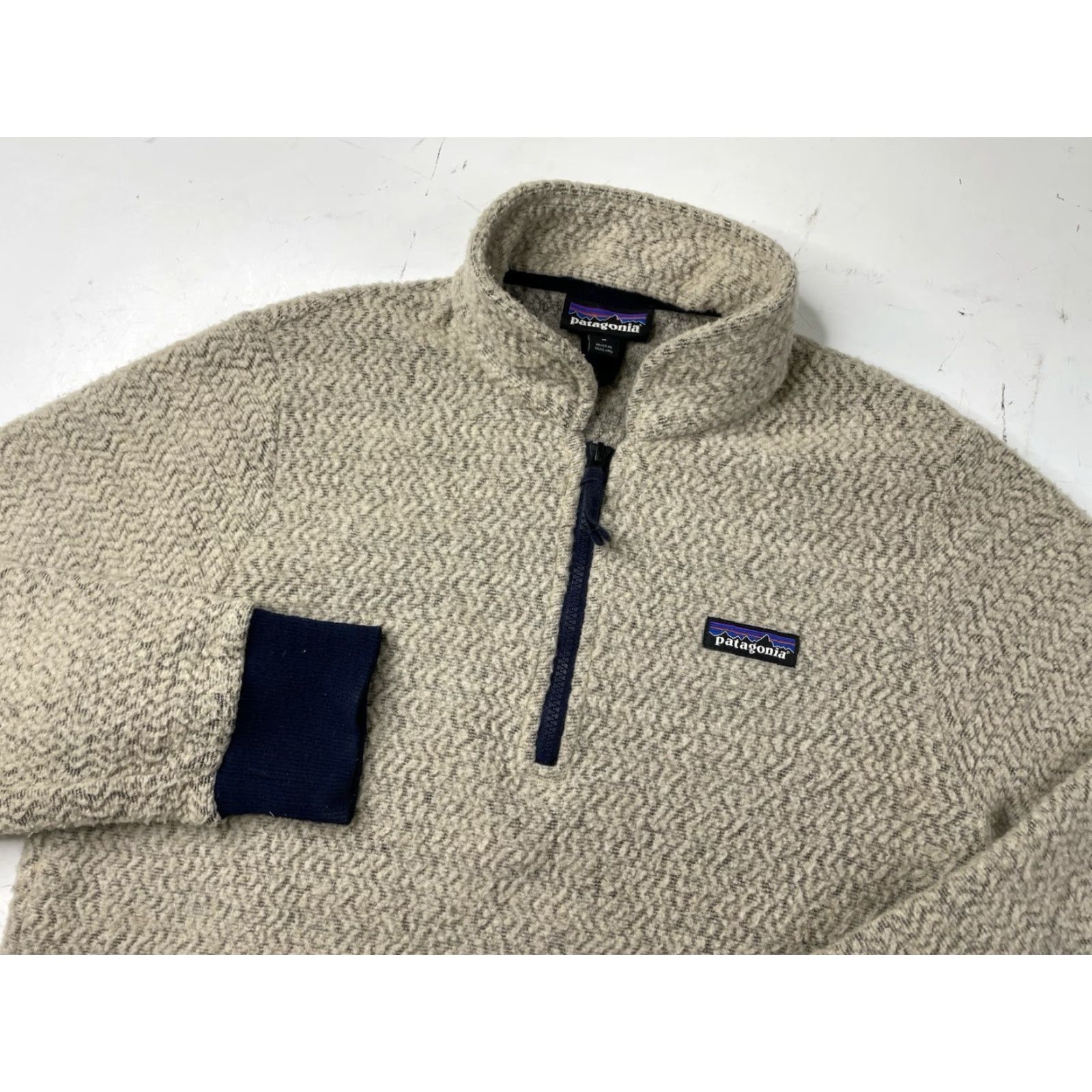 Patagonia Patagonia Womens Woolyester Oatmeal Fleece 1/4 Zip Jacket Medium Beige Wool Jacket Womens Regular M Size M / US 6-8 / IT 42-44 - 3 Thumbnail