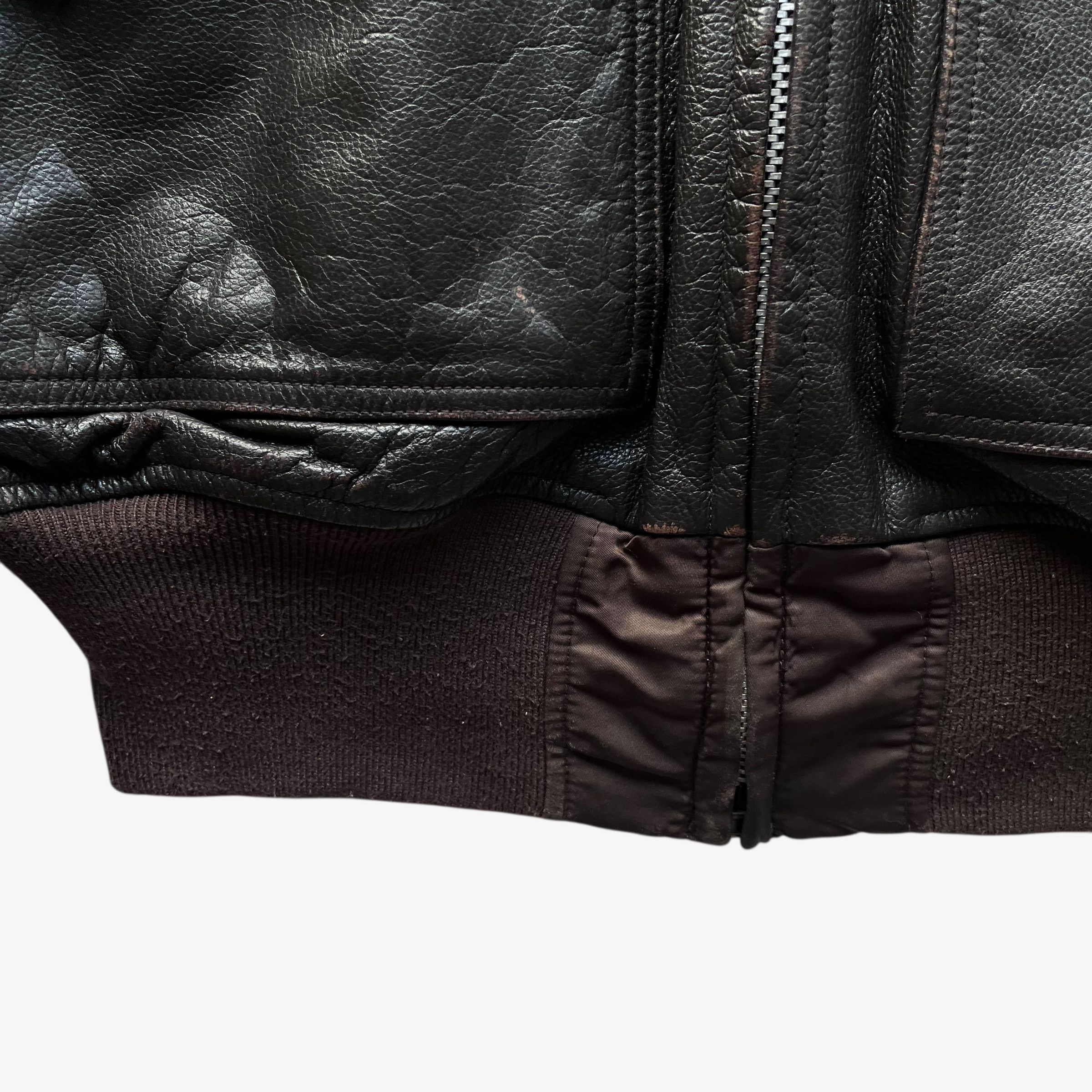 Alpha Industries Vintage Alpha Industries Breitling Leather Bomber Jacket Size US M / EU 48-50 / 2 - 9 Thumbnail