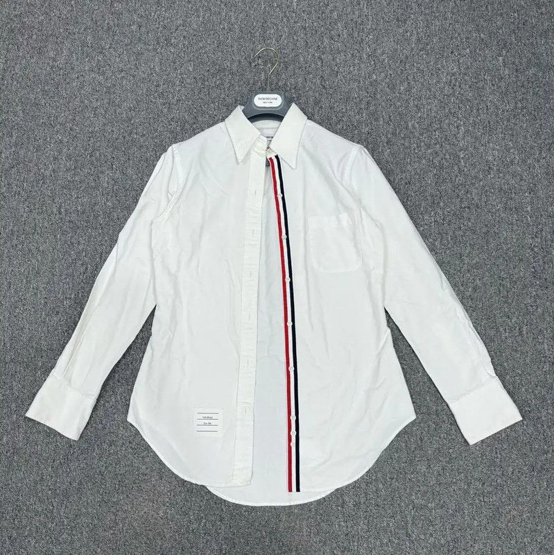 Thom Browne Thom Browne White Cotton Long Sleeve Shirt 0089 Size US L / EU 52-54 / 3 - 1 Thumbnail
