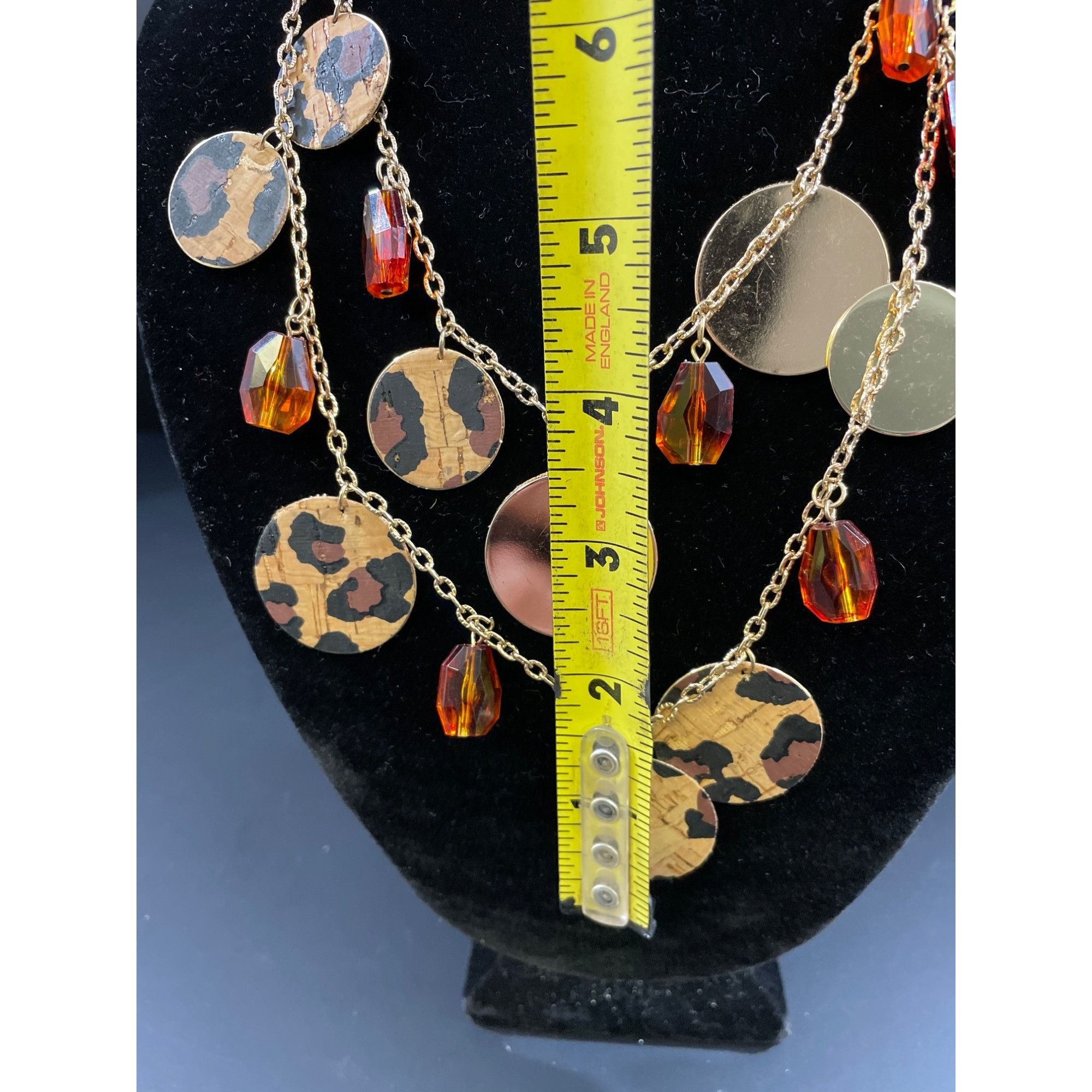 Other Women's Double Layered Gold tone & Leopard Design Necklace 2 Size ONE SIZE - 6 Thumbnail