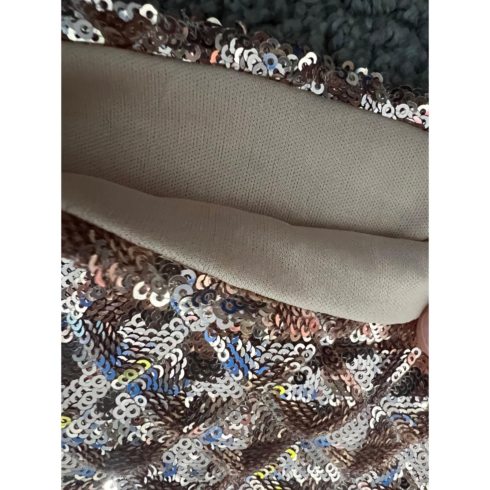 Other She + Sky Rose Gold Sequin Diamond Mini Geometric L Large Size 36" / US 14 / IT 50 - 5 Thumbnail