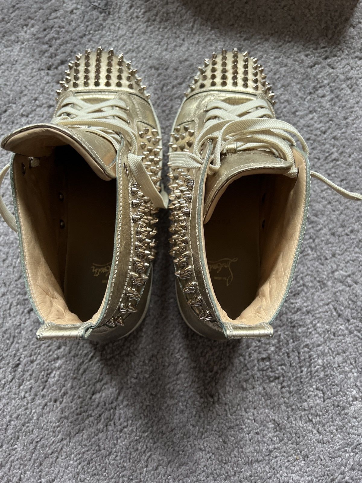 Christian Louboutin Louis flat laminato spikes Size US 12 / EU 45 - 3 Thumbnail