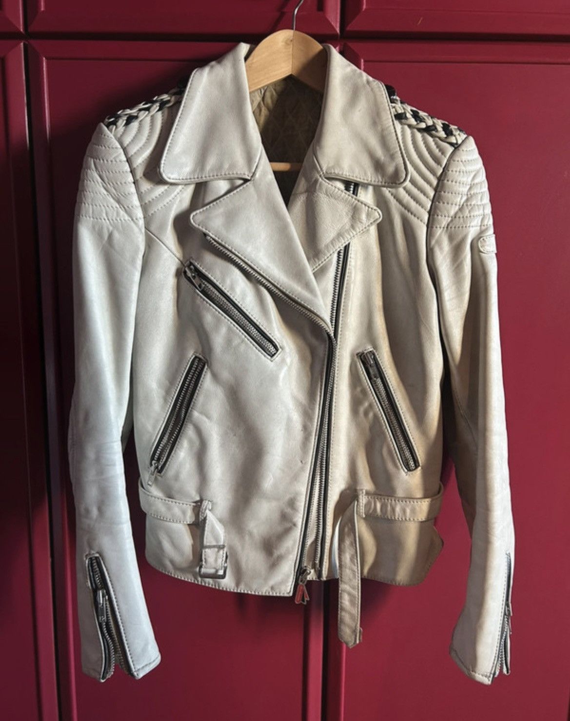 Hein Gericke White leather biker jacket Size S / US 4 / IT 40 - 1 Thumbnail