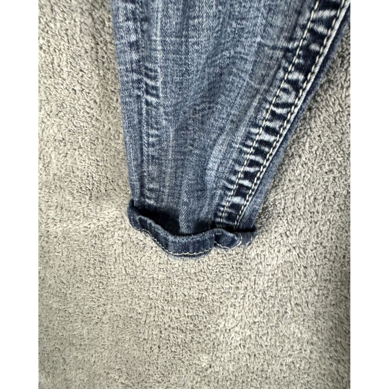 Miss Me Miss Me Jeans Womens 26 Blue Ankle Cropped Skinny Distressed Embellished Size 26" / US 2 / IT 38 - 7 Thumbnail