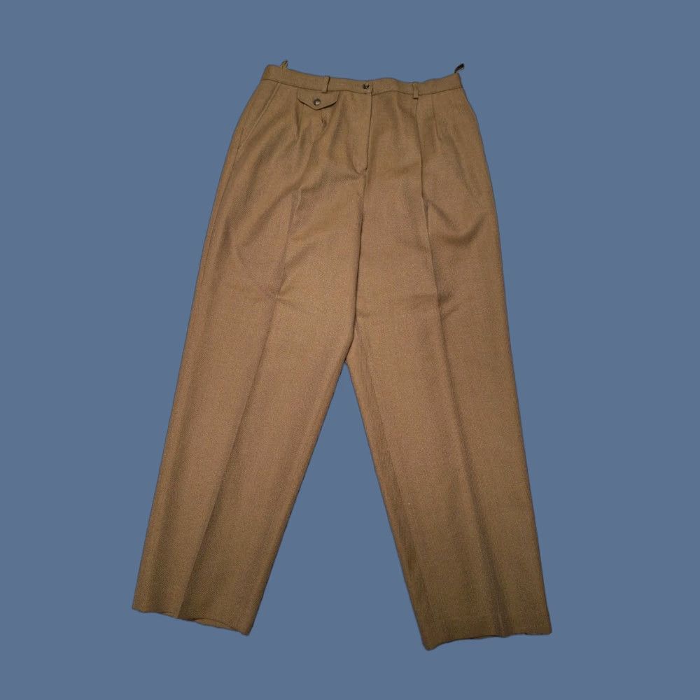 VINTAGE Orvis Womens Brown Wool Pants Sz 18 Office Quiet Luxury