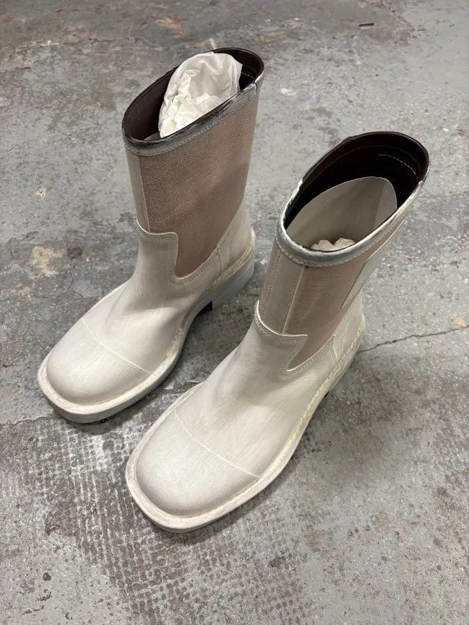 Maison Margiela Margiela Painted White Boots Size US 7 / EU 40 - 3 Thumbnail