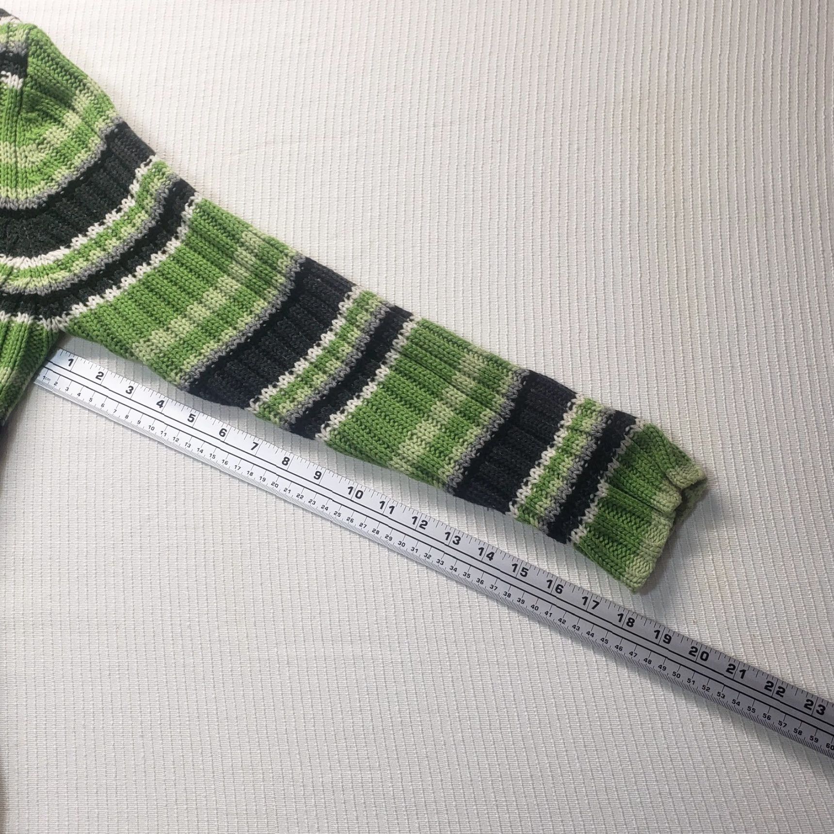 Vintage Tom Foolery Sweater Striped Knit Long Sleeve Adult 2X Green Women’s Plus Sized Size XXL / US 16-18 / IT 52-54 - 5 Thumbnail