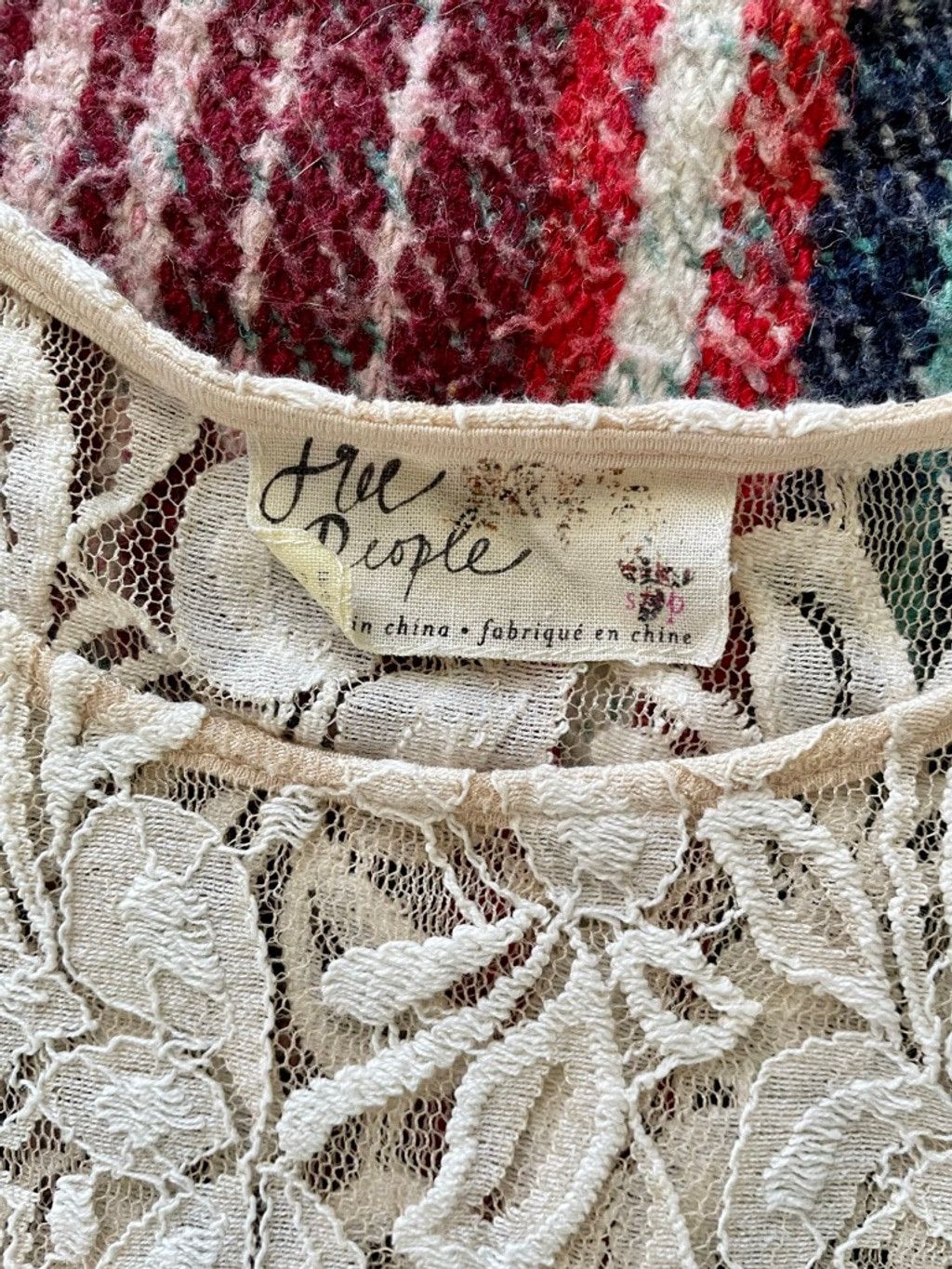 Free People Women's Free People Beige Floral Lace Mini Dress S Size S / US 4 / IT 40 - 4 Thumbnail