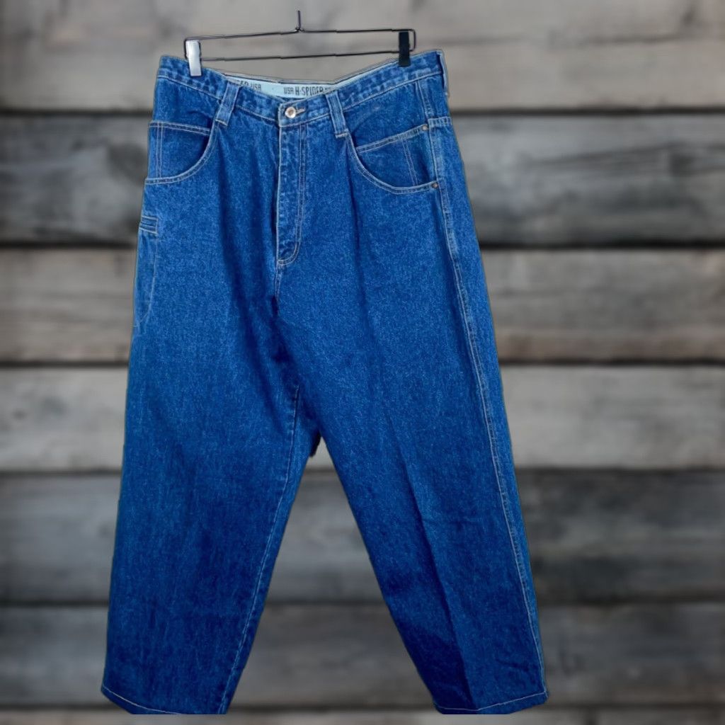 Vintage VINTAGE H-Spider Jeans Baggy Wide-Leg 36 Men's 38 30 Blue 10" Leg Opening Denim 5-Pocket Style 90s Grunge Retro Mens Size US 36 / EU 52 - 1 Thumbnail