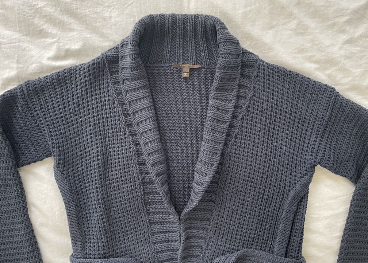 Louis Vuitton Incredible Navy Oversized Heavy Knit Shawl Cardigan Jacket Size US M / EU 48-50 / 2 - 4 Thumbnail