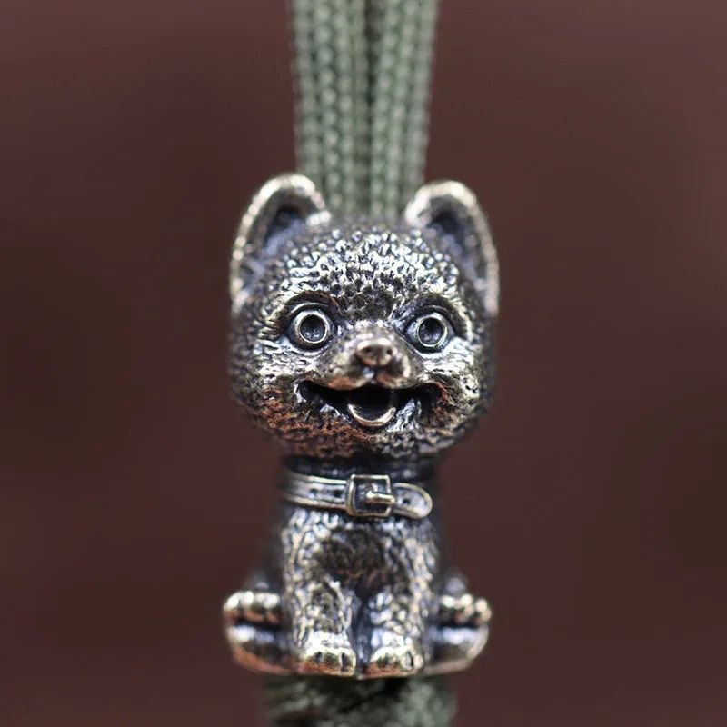 Handmade 2Pcs Cute Puppy Knife Beads Paracord Bead Zipper Umbrella Size ONE SIZE - 3 Thumbnail
