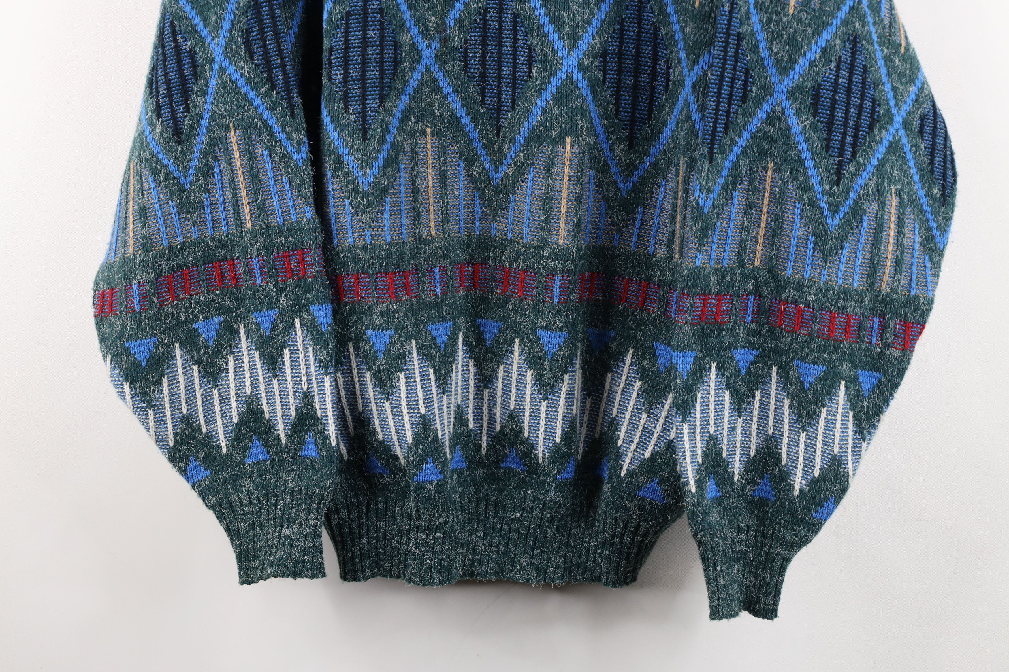 Vintage Vintage 90s Coogi Style Fair Isle Knit Crewneck Sweater Size US L / EU 52-54 / 3 - 3 Thumbnail