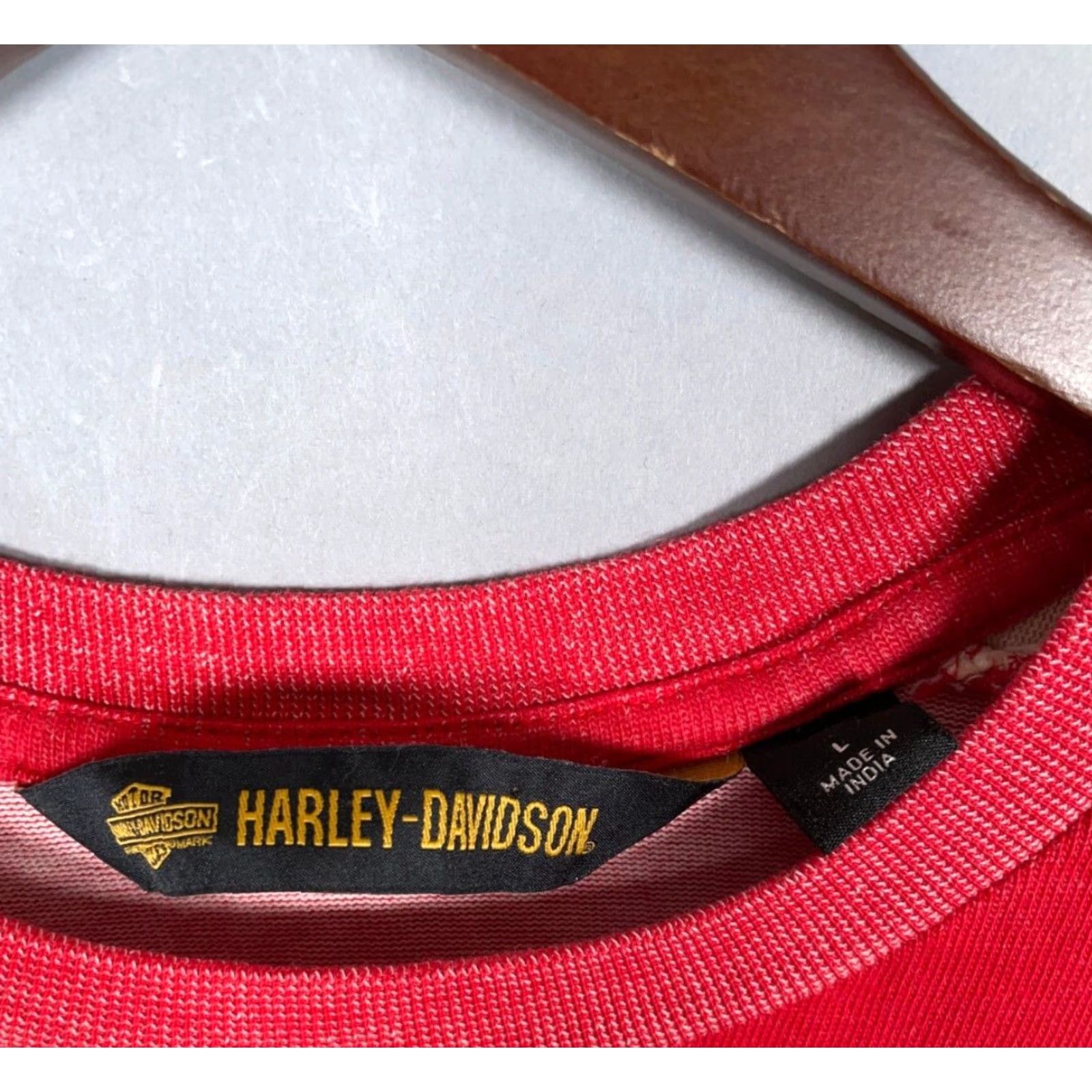Harley Davidson Harley-Davidson Embroidered Long Sleeve Baseball Shirt Women's Large Red 90s Biker Size L / US 10 / IT 46 - 4 Thumbnail