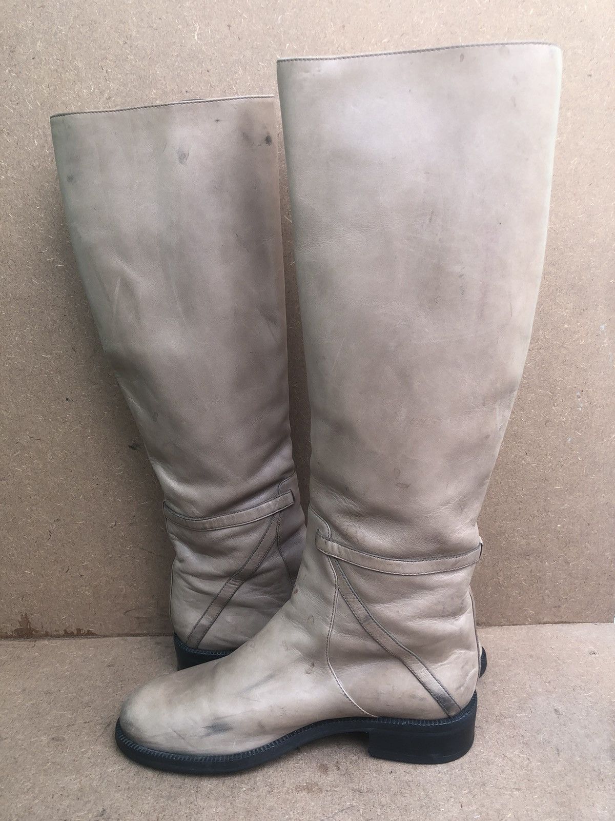 Bottega Veneta Bottega Veneta Ivory Women’s High Boots Size37.5 Size US 7.5 / IT 37.5 - 5 Thumbnail
