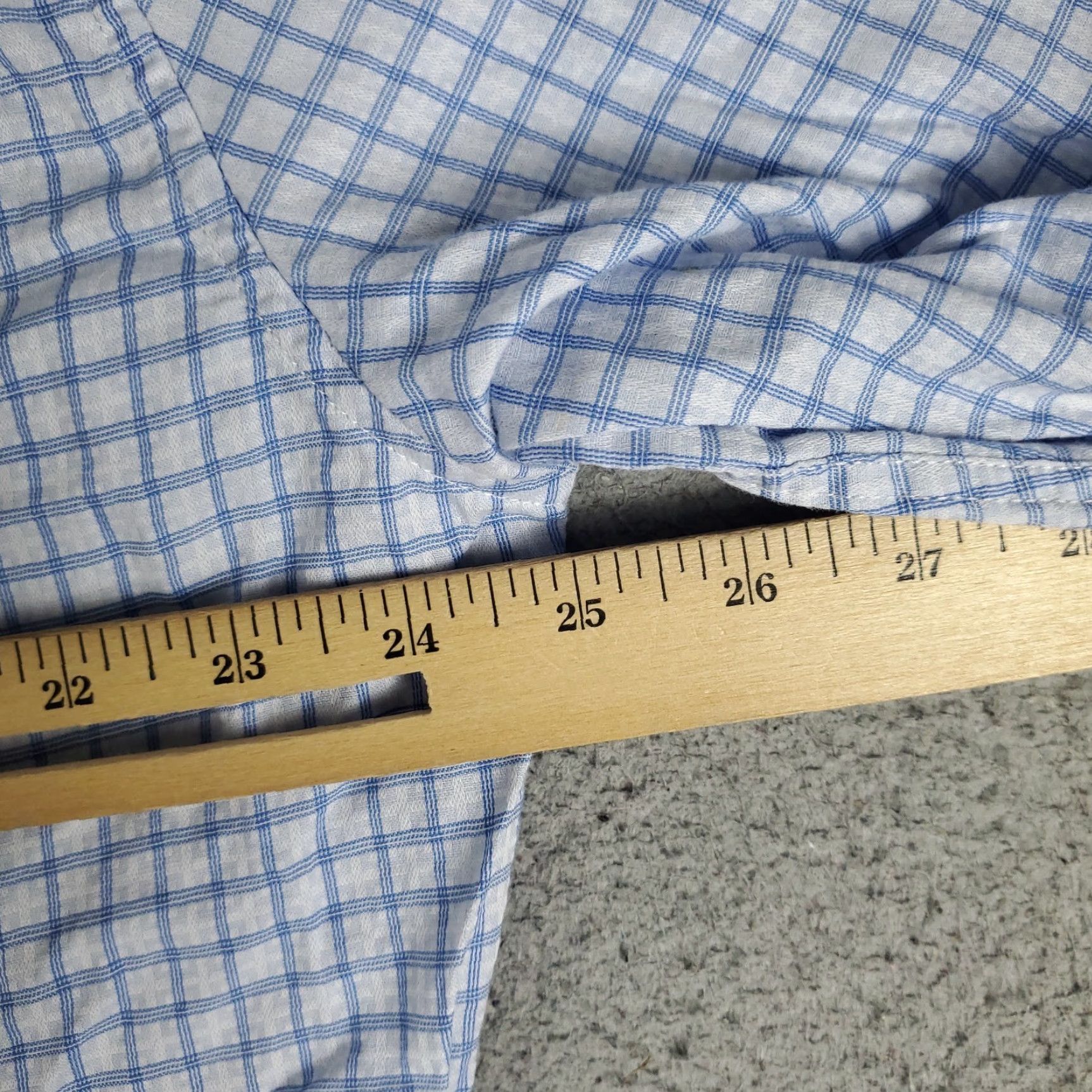 Vintage VINTAGE Duchamp Men's Dress Shirt Size 17.5 XL Blue Plaid Slim Fit Long Sleeve Business Casual Formal Size 46R - 5 Thumbnail