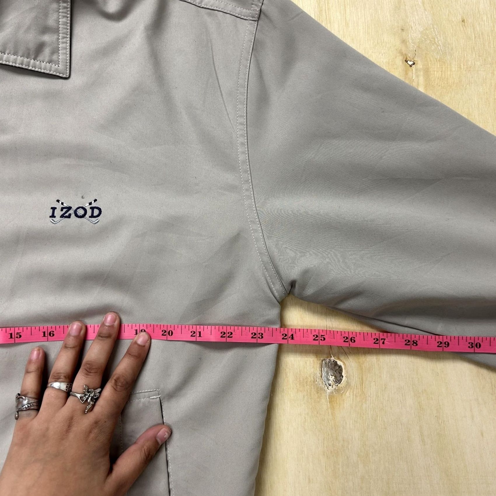 Izod IZOD Jacket Mens Medium Beige Microfiber Bomber Full Zip Golf Elastic Waist Size US M / EU 48-50 / 2 - 4 Thumbnail