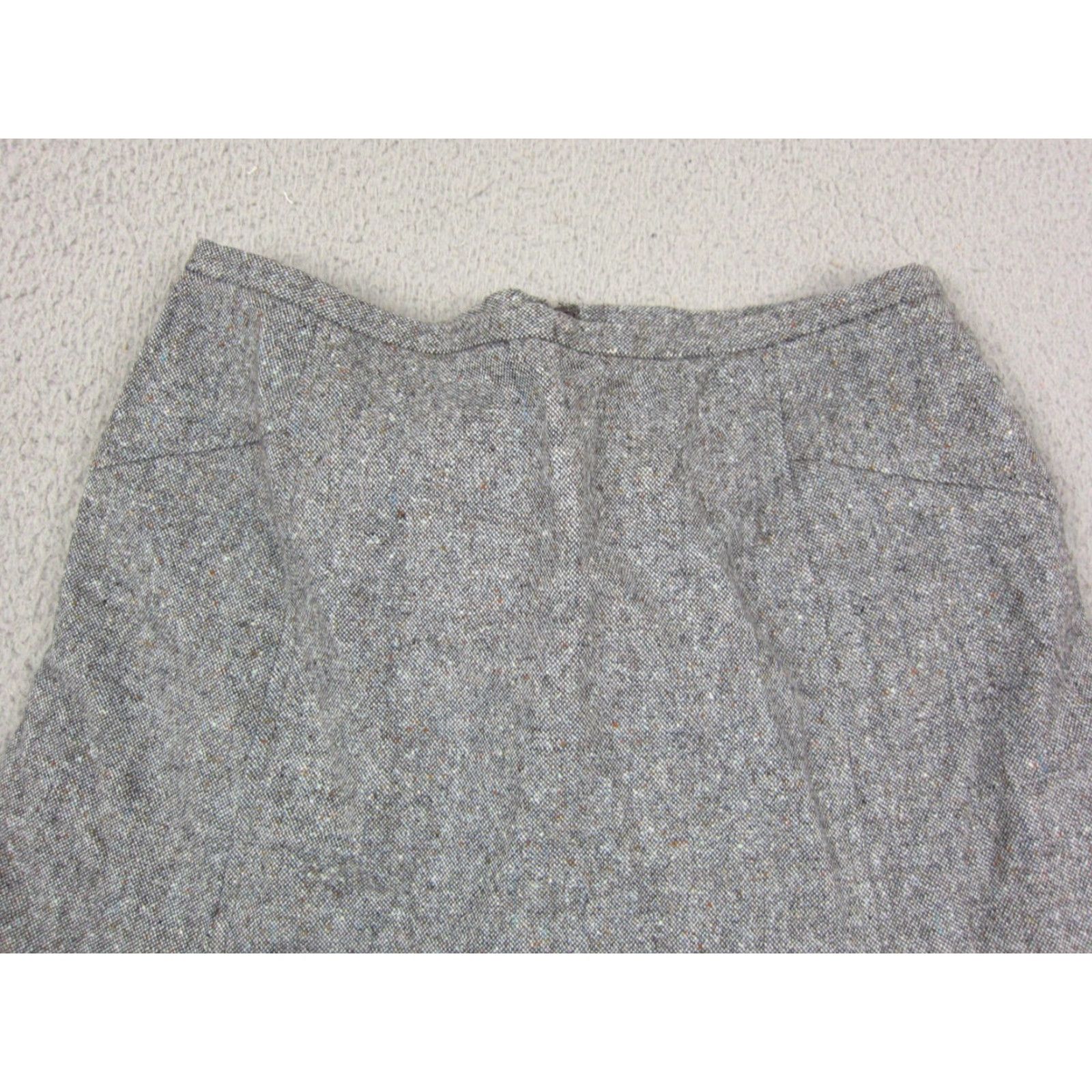 Ann Taylor VINTAGE Ann Taylor Skirt Women Short A-Line Gray Wool 2 90s 80s Casual Business Women Size 26" / US 2 / IT 38 - 3 Thumbnail