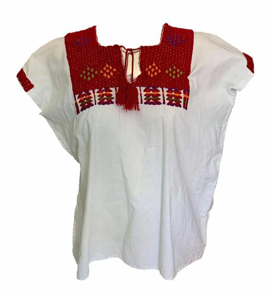 Designer New White Hand Made Embroidered Blouse L Size L / US 10 / IT 46 - 1 Thumbnail