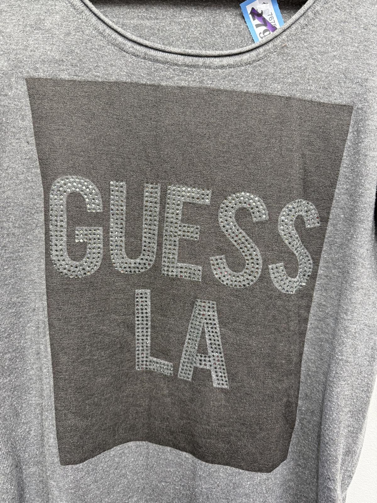 Guess Guess LA Grey Knit Top with Studded Logo Size XS / US 0-2 / IT 36-38 - 3 Thumbnail