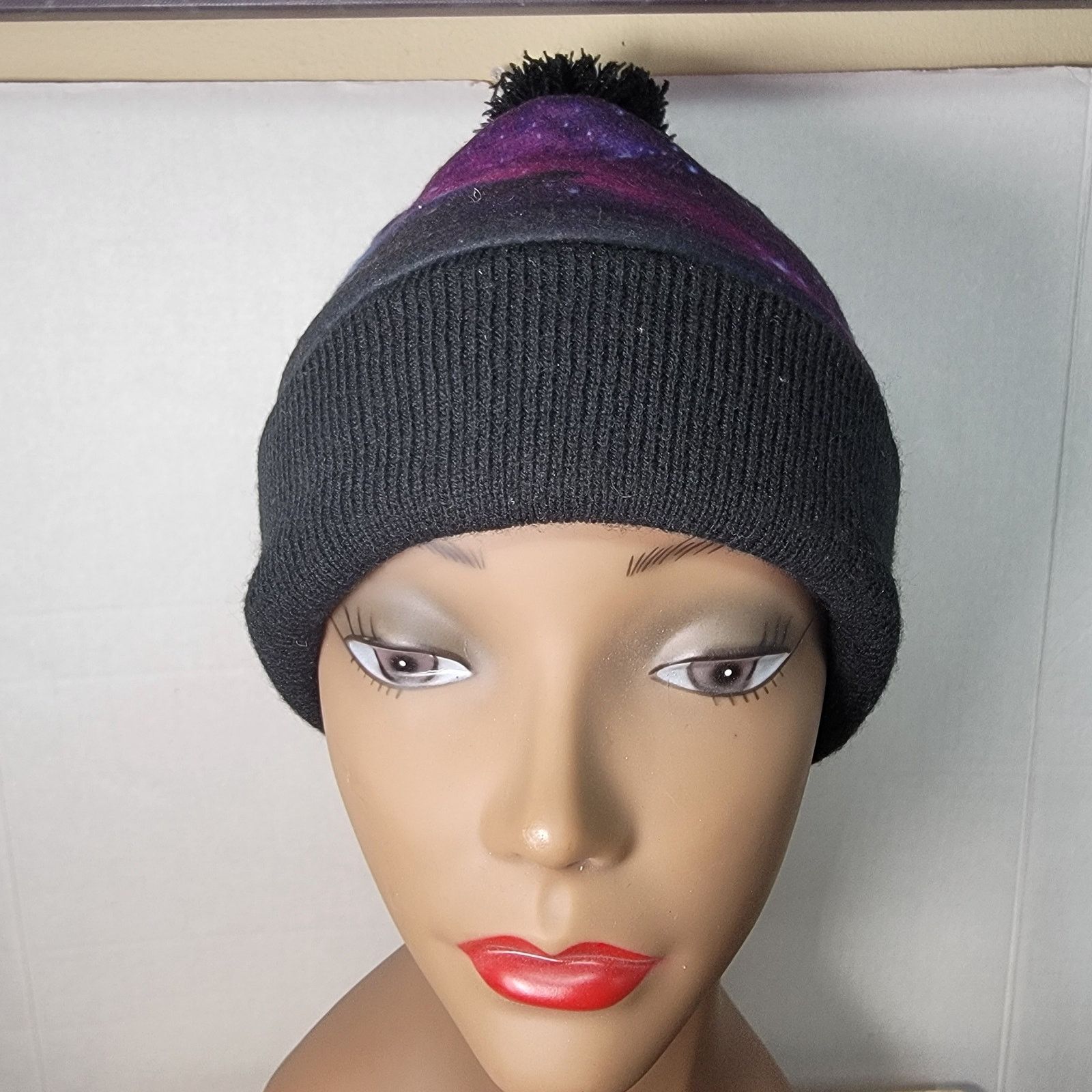 Other K&B Black Cosmic Beanie w/ Single Pom Pom Size ONE SIZE - 2 Thumbnail