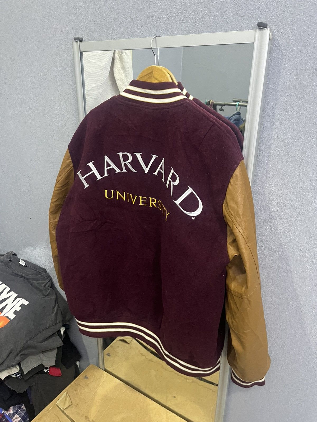GU GU x Harvard Varsity Jacket Faux Leather Sleeves Size US XL / EU 56 / 4 - 16 Thumbnail