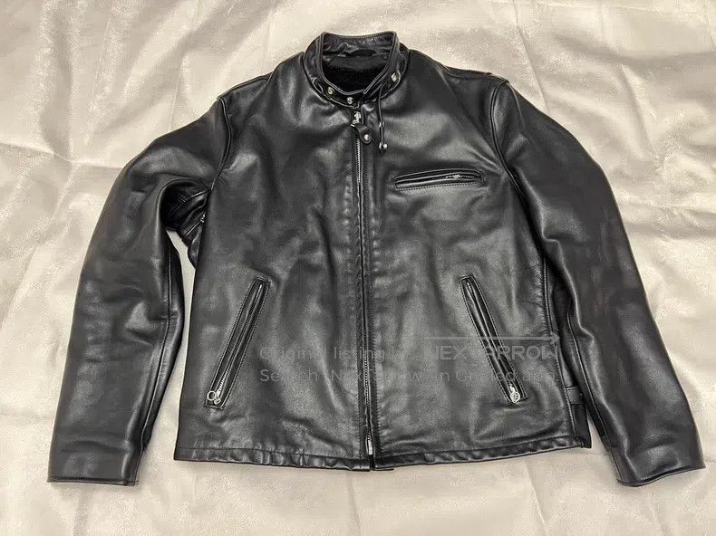 Schott Schott NYC 141 stand-up collar leather clothing Size US XL / EU 56 / 4 - 2 Thumbnail