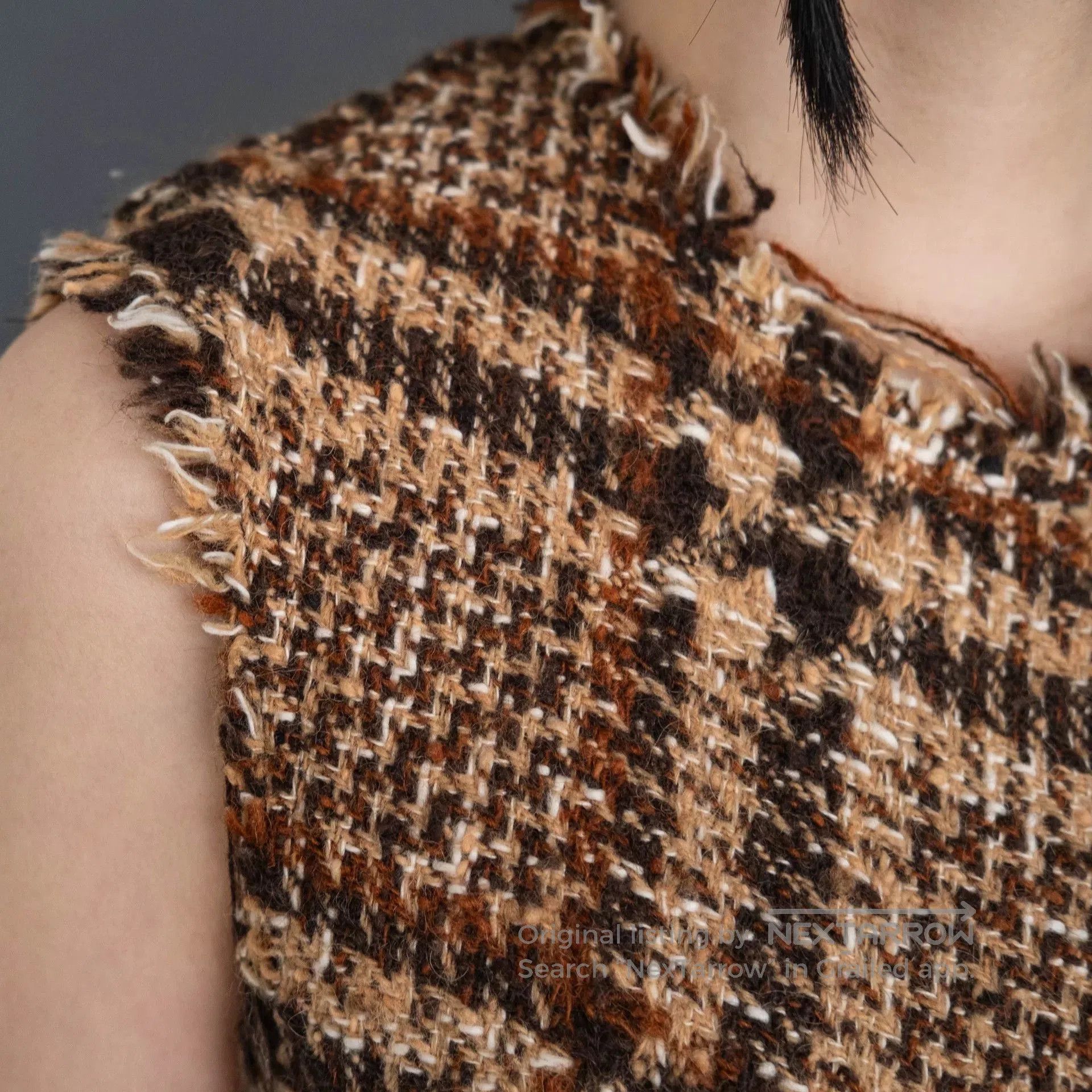 Junya Watanabe brown check tweed dress by junya watanabe. Size M / US 6-8 / IT 42-44 - 8 Thumbnail