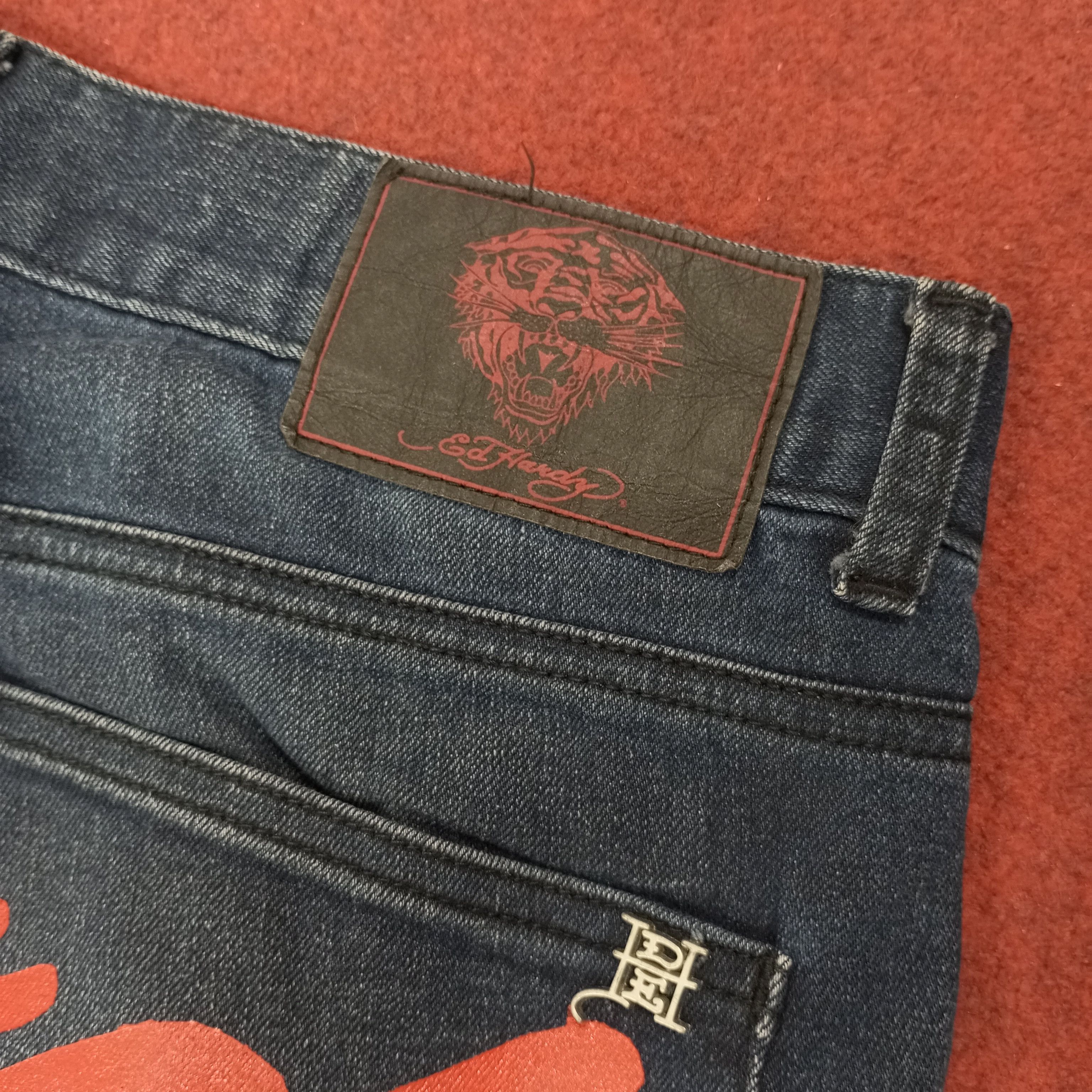 Ed Hardy × Vintage Ed Hardy Fashion Brand Custom Art Jeans c217n19 Size 30" / US 8 / IT 44 - 15 Thumbnail