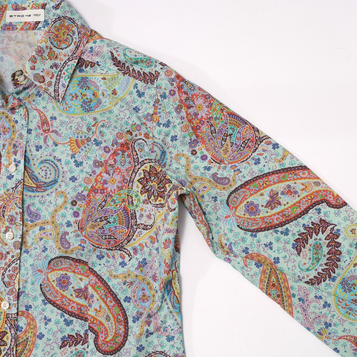 Etro Etro Printed Flowers Floral Shirt Aquamarine Size M / US 6-8 / IT 42-44 - 8 Thumbnail