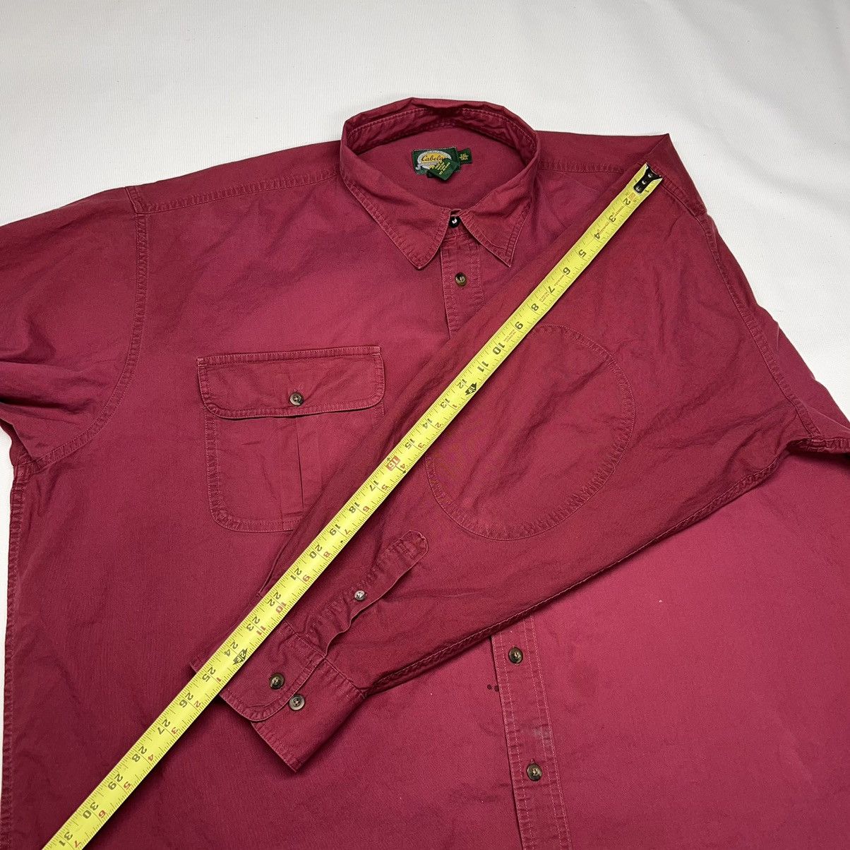 Cabelas Cabelas Button Up Shirt Red Long Sleeve Button Outdoor Gear Size US XXL / EU 58 / 5 - 19 Thumbnail