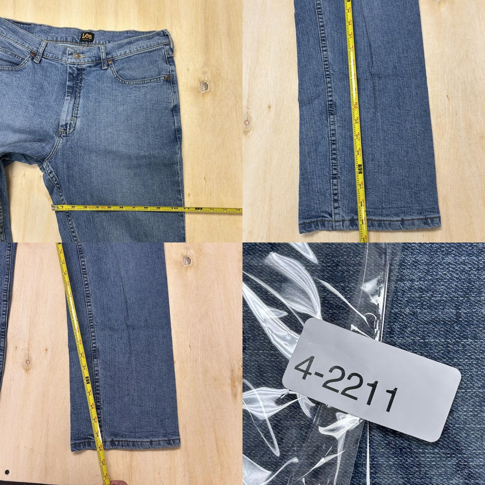Lee Lee Mens Relaxed Fit Jeans Straight Stretch Denim Casual Blue Medium Wash 34x30 Size US 34 / EU 50 - 8 Thumbnail