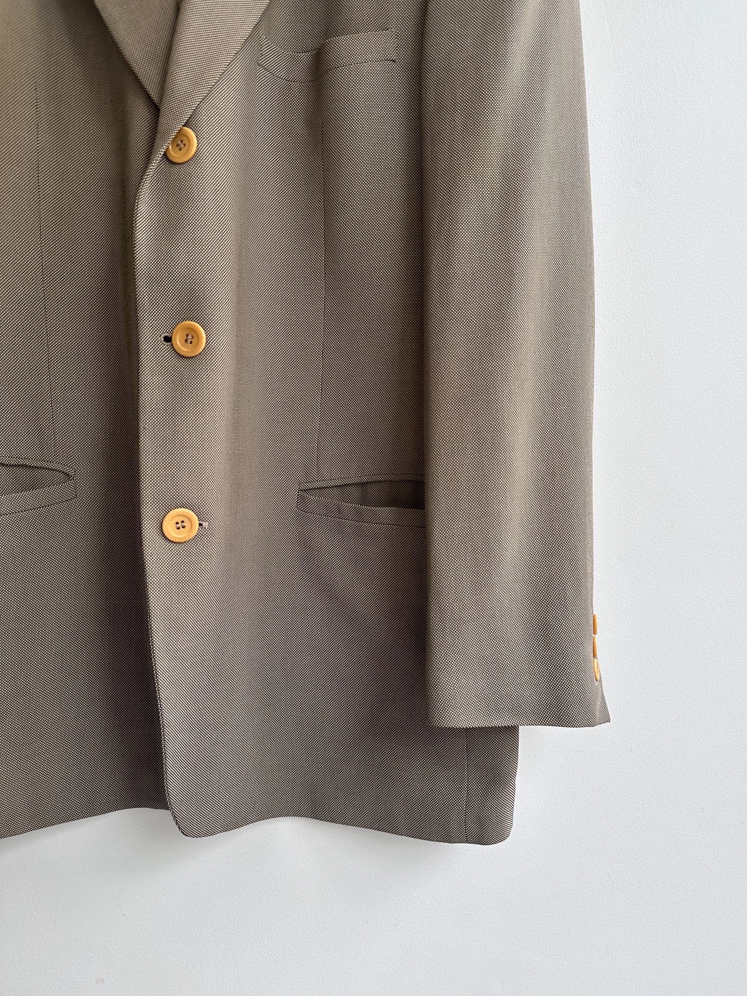 Vintage Vintage Versace V2 Classic Beige Blazer Size 54R - 7 Thumbnail