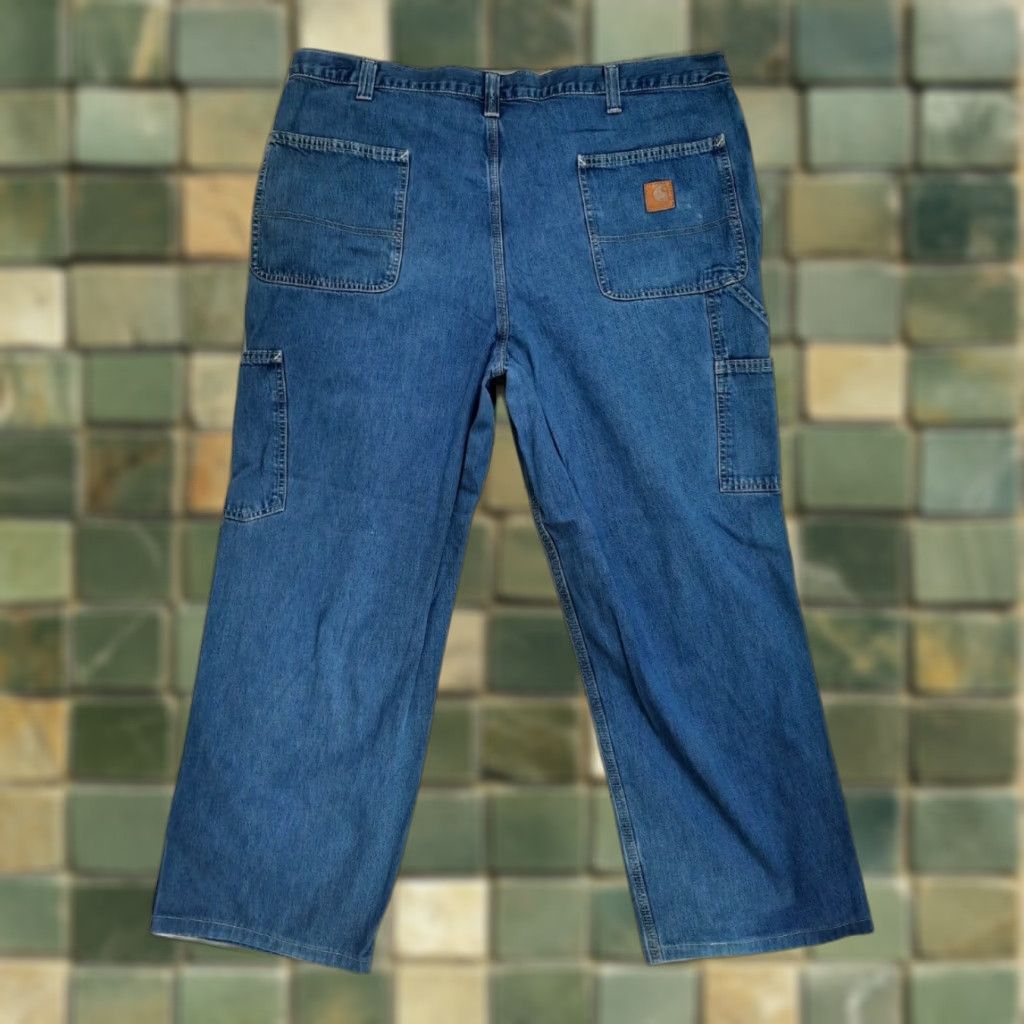 Carhartt Carhartt Men's Carpenter Jeans Size 40x32 Workwear Dungaree Fit 382-83 WW Dark Blue Denim Regular Rise 11.5in Inseam 32in Pants Mens Shirt Size US 40 / EU 56 - 1 Thumbnail