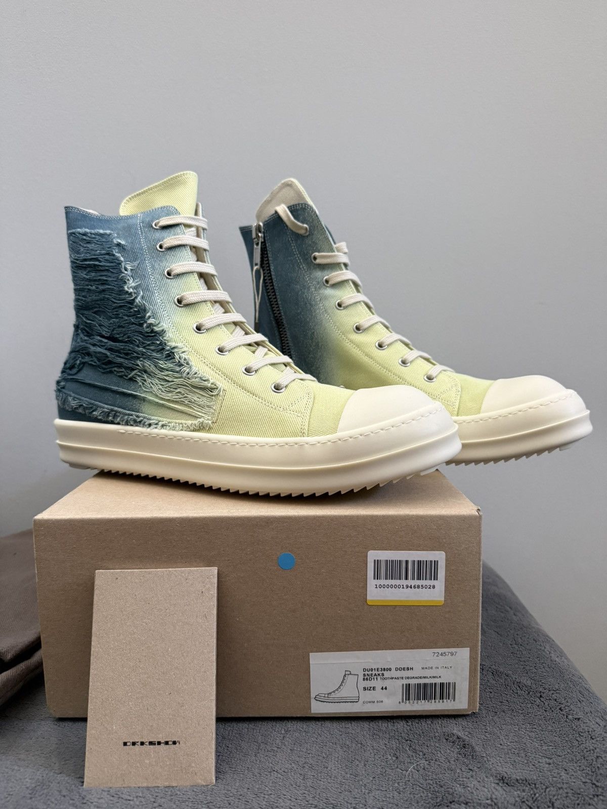 Rick Owens [NEW] SS25 Slashed Toothpaste Degrade Denim Ramones 
