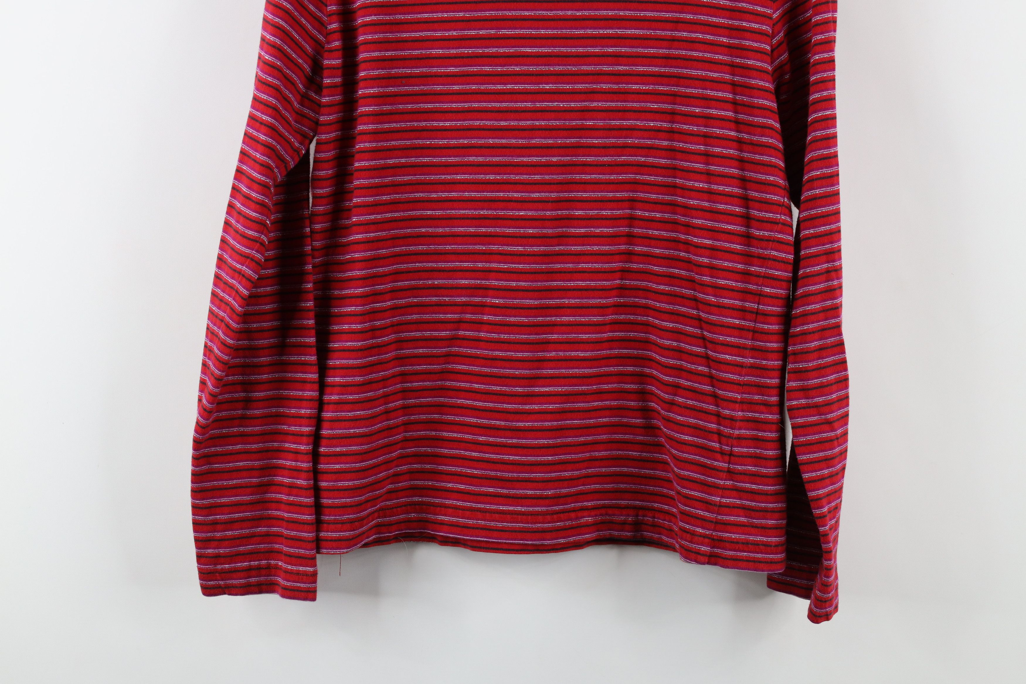 Vintage Vintage 90s Streetwear Striped Mock Neck Long Sleeve T-Shirt Size US S / EU 44-46 / 1 - 10 Thumbnail