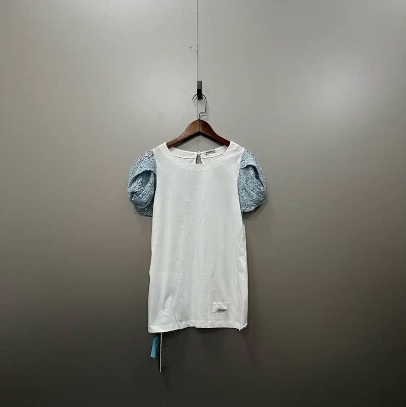 Miu Miu Summer White Cotton Short Sleeve T-Shirt 0089