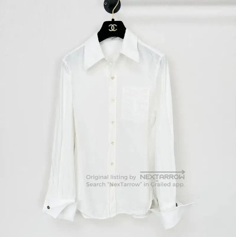 Yves Saint Laurent YSL White Long Sleeve Women's Shirt XS Size . Size XS / US 0-2 / IT 36-38 - 1 Thumbnail