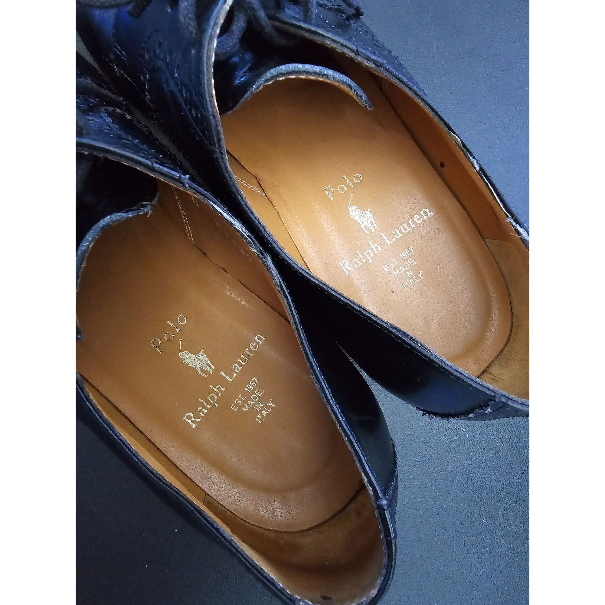 Polo Ralph Lauren Polo Ralph Lauren Mens Black Leather Brogue Dress Shoes Size Size US 8.5 / EU 41-42 - 3 Thumbnail
