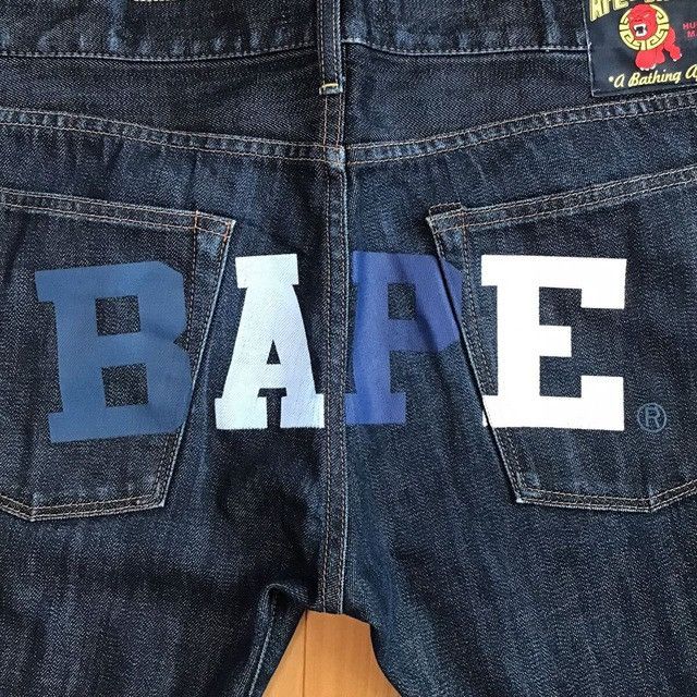 Bape × Nigo 🔥Nagoya limited color BAPE LOGO Denim Pants APE NIGO ★size M Size US 32 / EU 48 - 2 Thumbnail