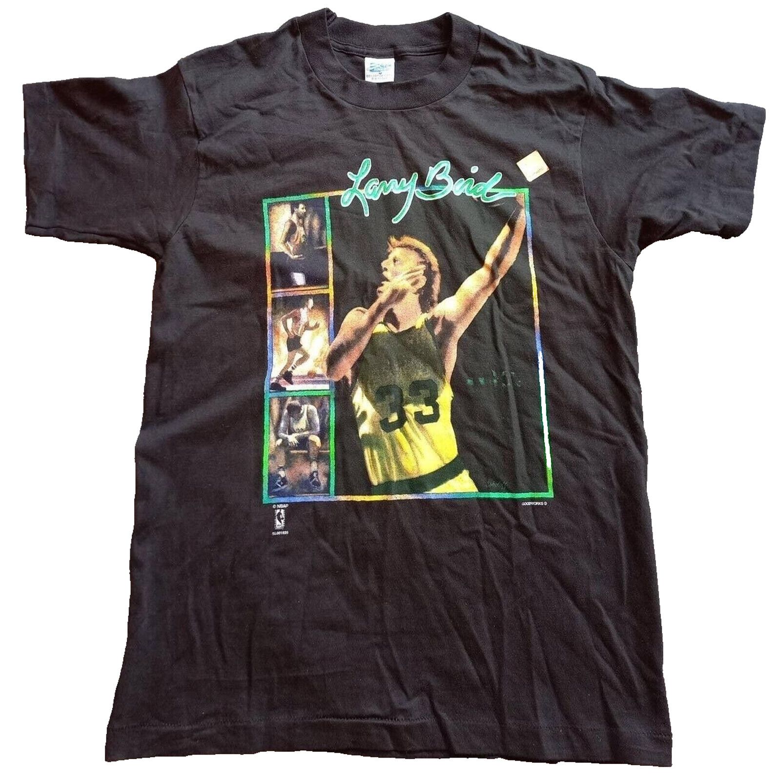 NBA × Salem Sportswear NEW Larry Bird 90s Boston Celtics SALEM Tee M black NBA vtg Size US M / EU 48-50 / 2 - 1 Thumbnail