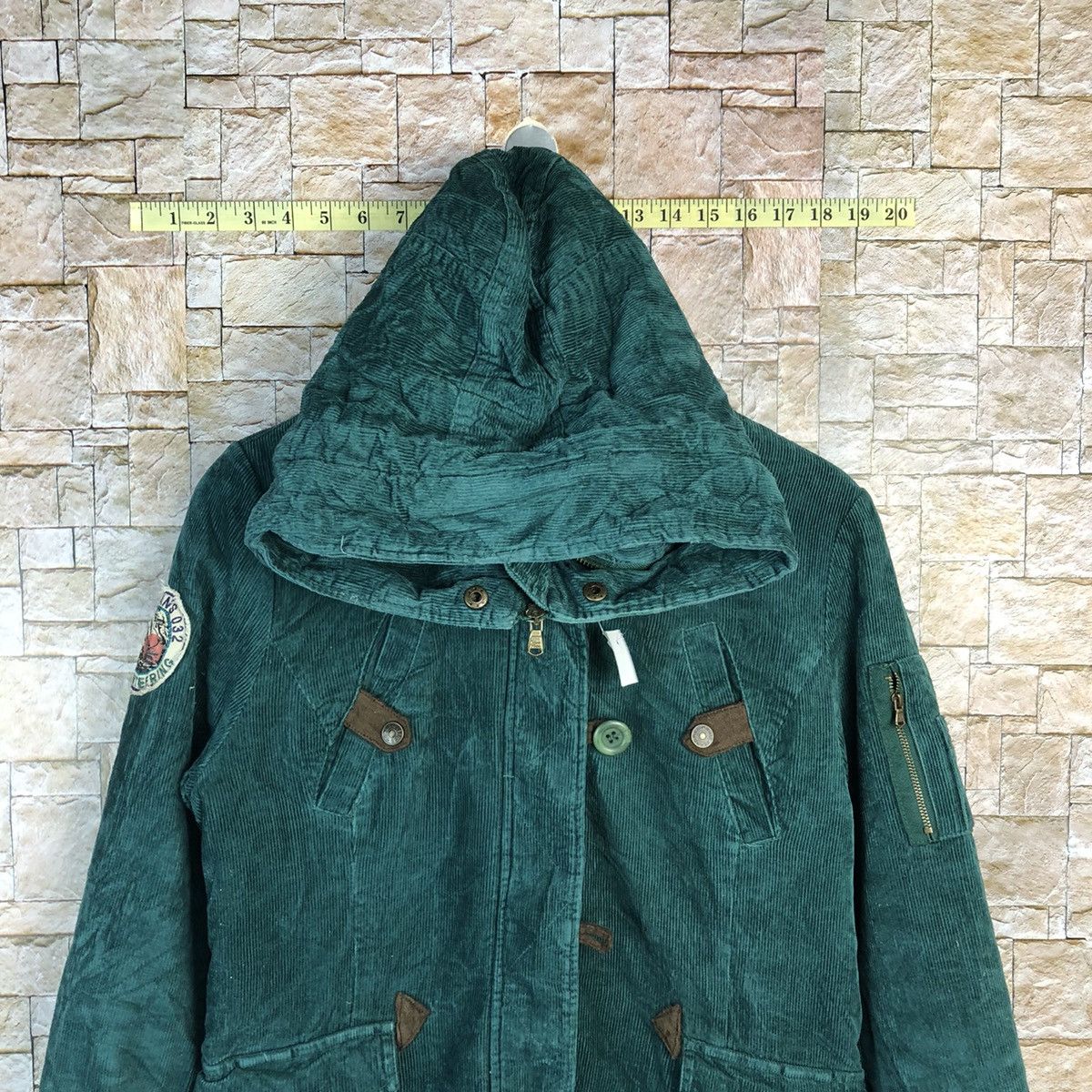 Japanese Brand Something By UGIZ jean corduroy Green sweater hoodie #A664 Size US S / EU 44-46 / 1 - 2 Thumbnail