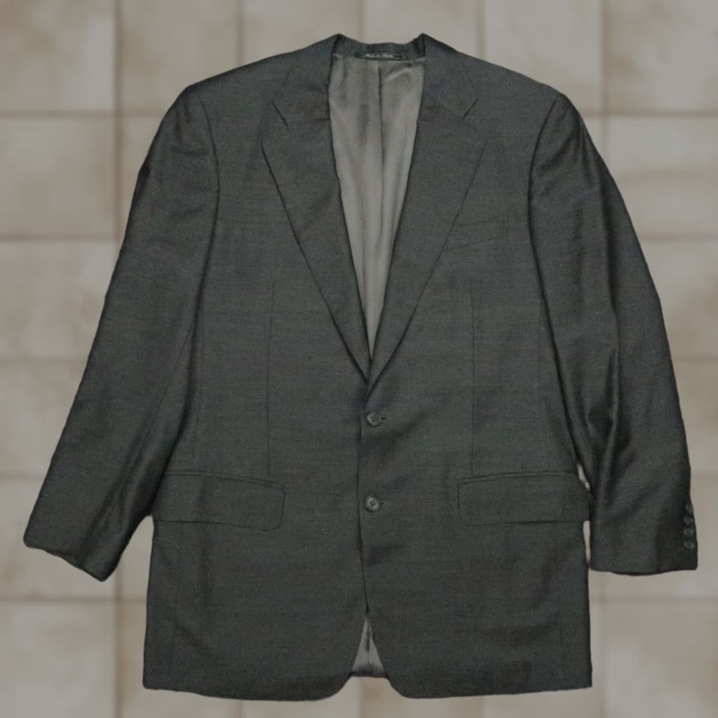 Ermenegildo Zegna Ermenegildo Zegna Blazer 42L Mens Gray Worsted Super 120s Wool Suit Jacket Size 42R - 1 Thumbnail