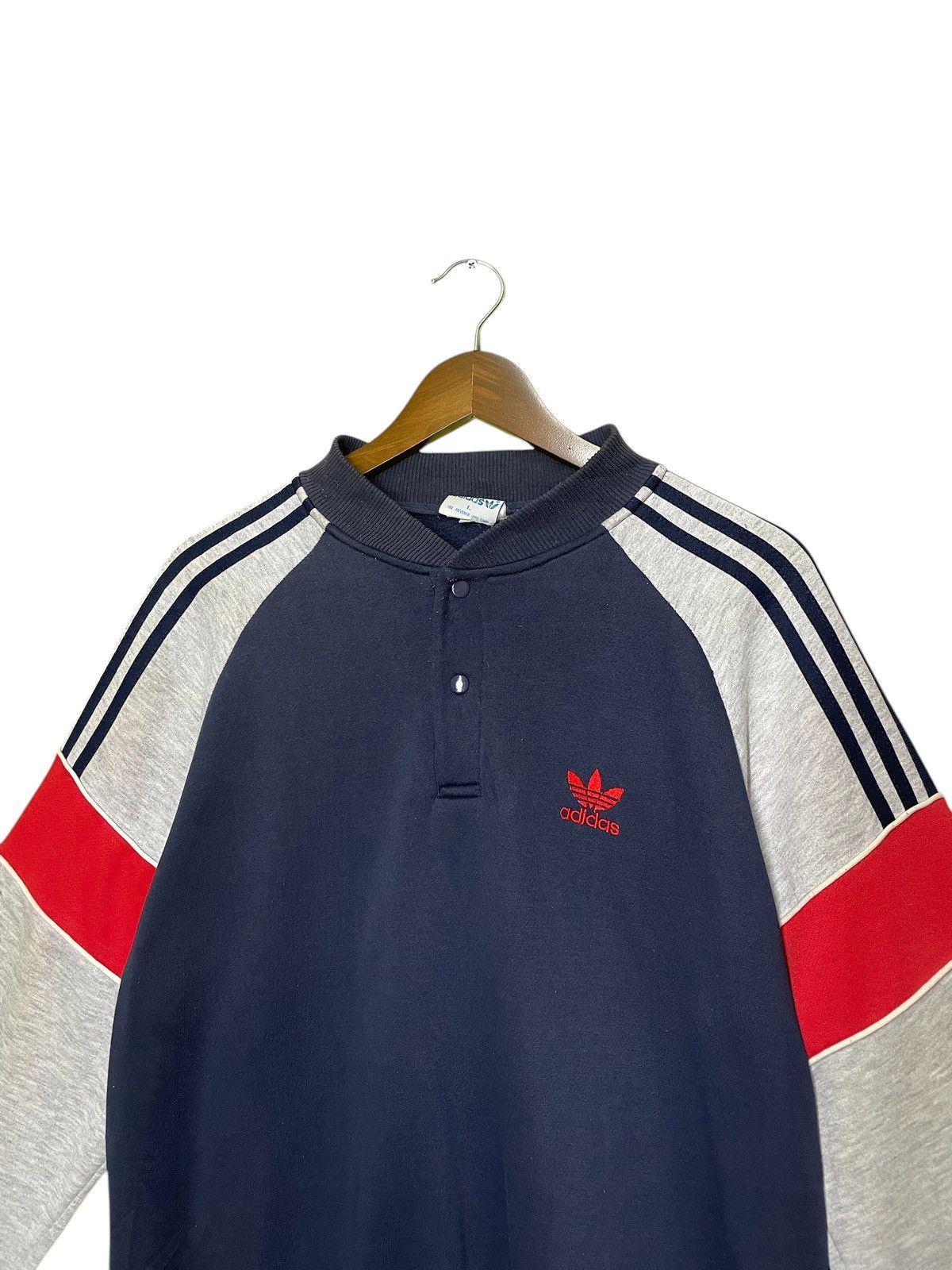 Adidas × Vintage 80s adidas half button embroidered small logo sweatshirt Size US M / EU 48-50 / 2 - 4 Thumbnail