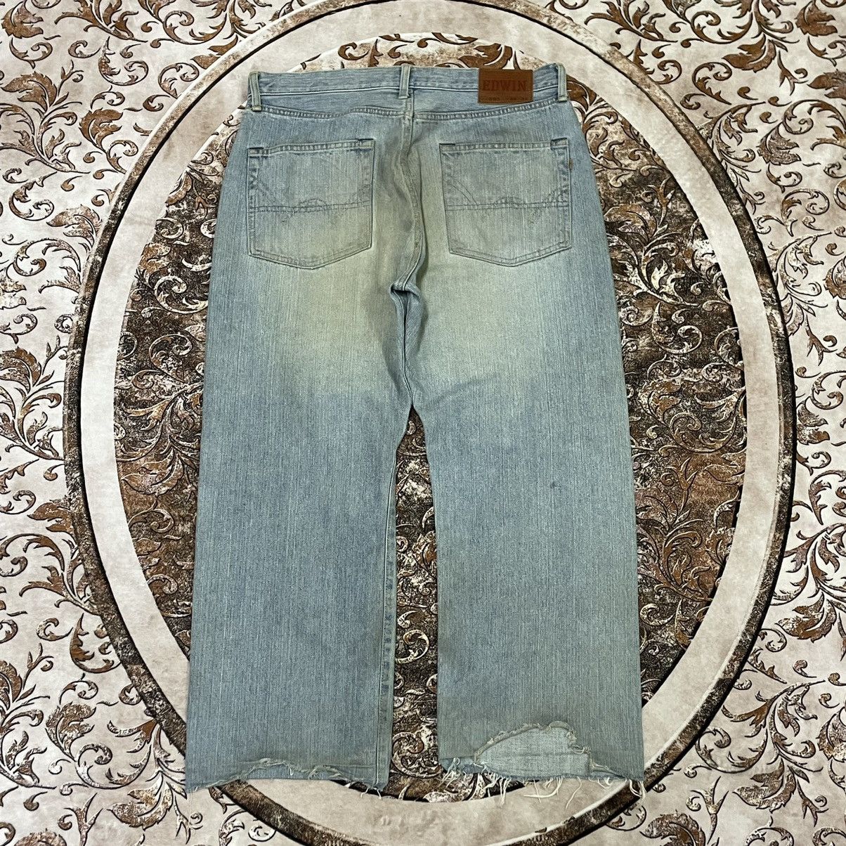 Edwin 🔥Edwin 505 Stoned Washed Ripped Distress Dirty Selvedge Jean Size US 35 - 4 Thumbnail