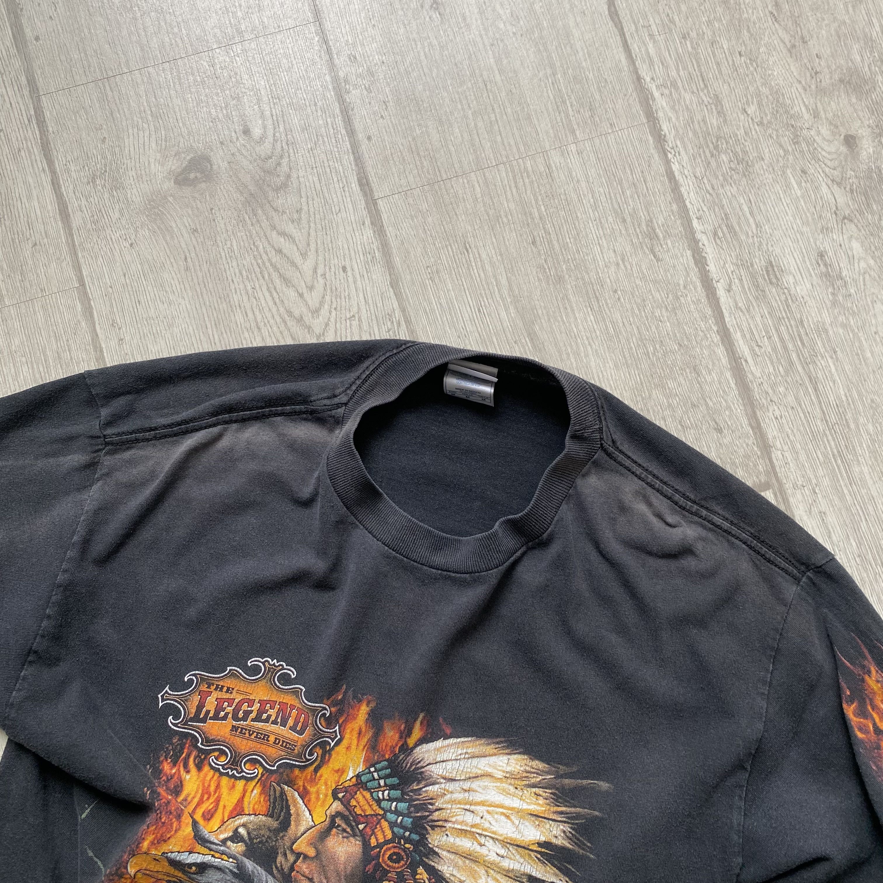 Harley Davidson 🏍️Vintage Flame Wolf Harley Davidson style USA Longsleeve Size US S / EU 44-46 / 1 - 7 Thumbnail